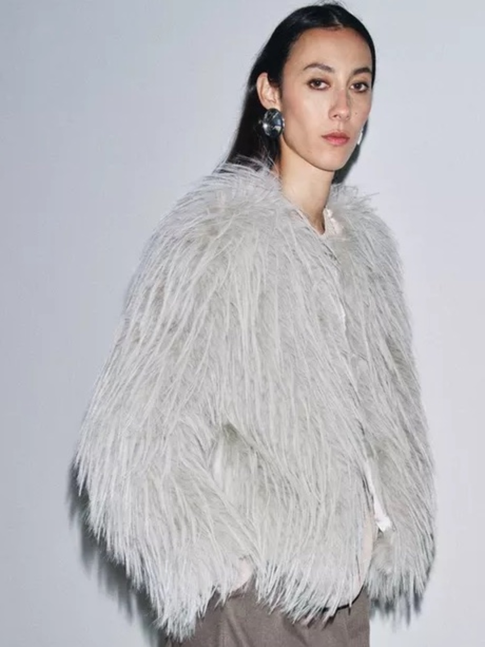 NWT Zara Woman ZW Collection Faux Fur Coat